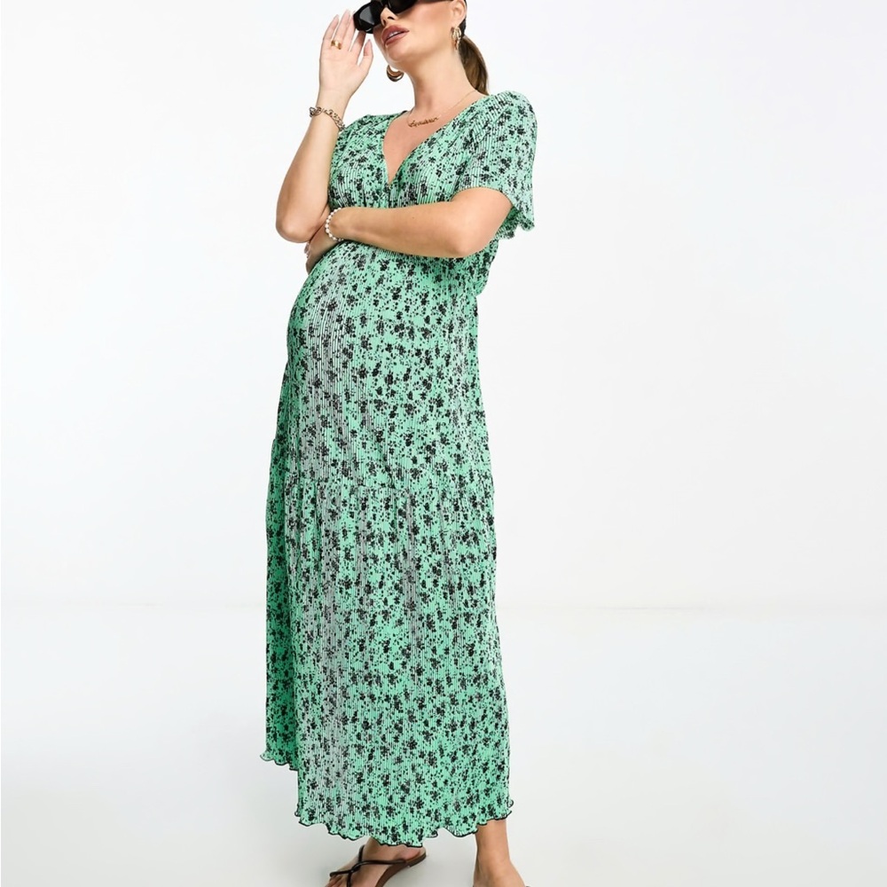 ASOS Floral Green Maxi Dress